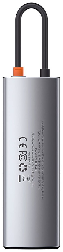 Док-станция Baseus Metal Gleam 8in1 CAHUB-CV0G серый купить,NaN