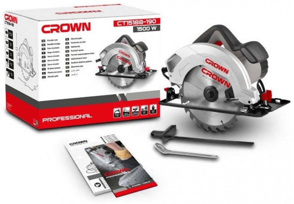 Дисковая пила CROWN CT15188-190, электрическая - ForteMarket Дисковая пила CROWN CT15188-190, электрическая купить,0