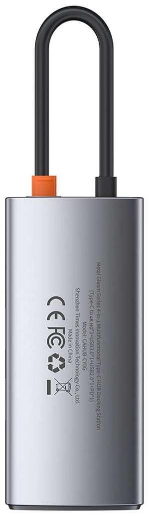Док-станция Baseus Metal Gleam 4in1 CAHUB-CY0G серый купить,0