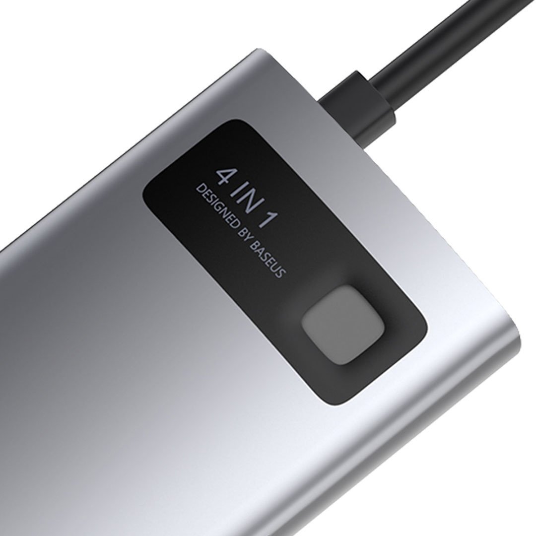 Док-станция Baseus Metal Gleam 4in1 CAHUB-CY0G серый купить,0