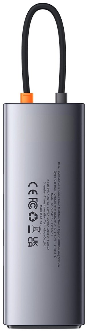 Док-станция Baseus Metal Gleam 9in1 WKWG060013 серый купить,0