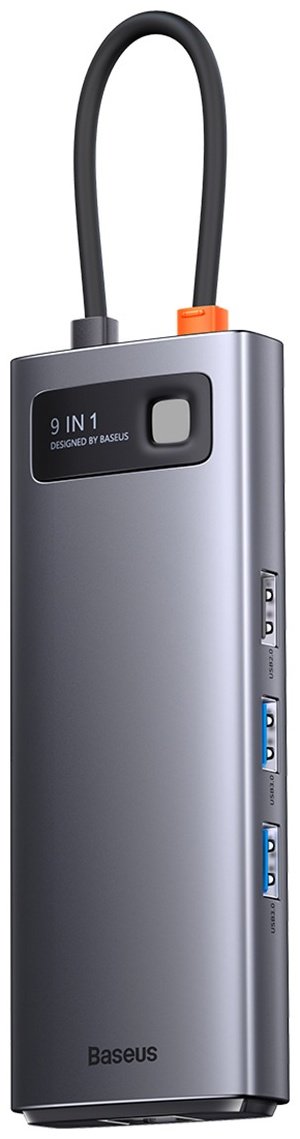 Док-станция Baseus Metal Gleam 9in1 WKWG060013 серый купить,0