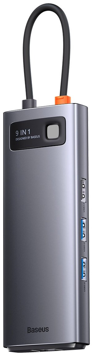 Док-станция Baseus Metal Gleam 9in1 WKWG060013 серый купить,NaN