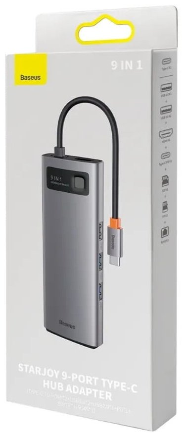 Док-станция Baseus Metal Gleam 9in1 WKWG060013 серый купить,0
