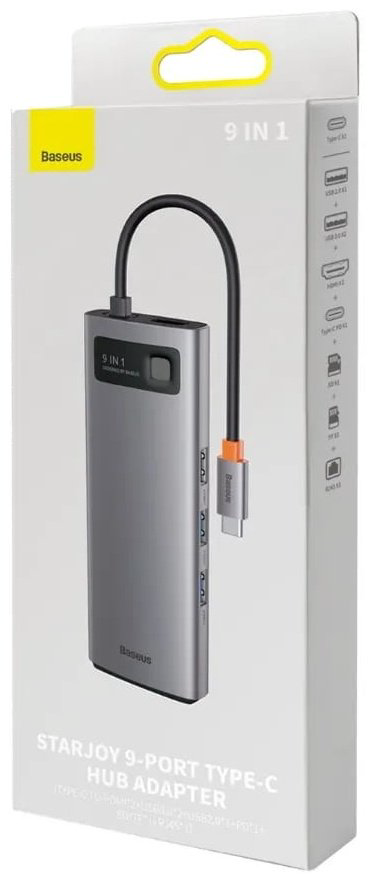 Док-станция Baseus Metal Gleam 9in1 WKWG060013 серый купить,NaN