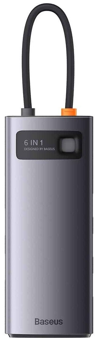 Док-станция Baseus Metal Gleam 6in1 WKWG030113 серый купить,NaN