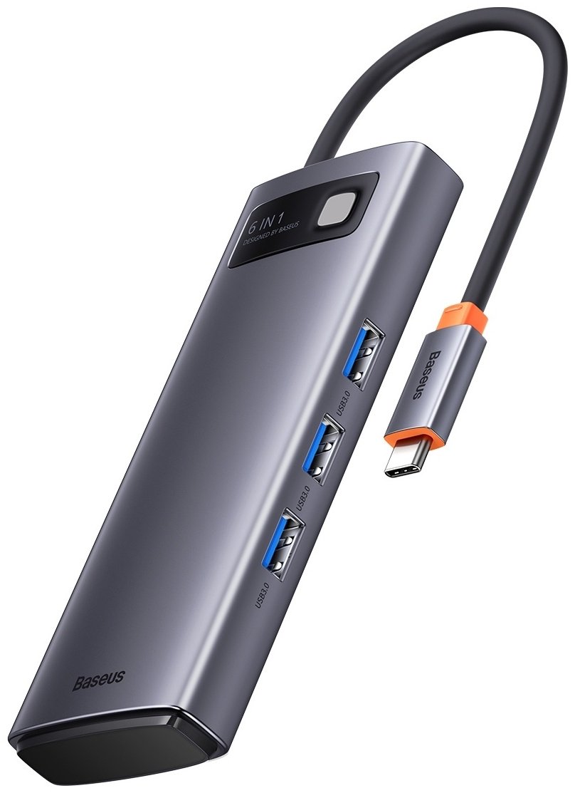 Док-станция Baseus 6 in 1 WKWG030213 серебристый купить,0