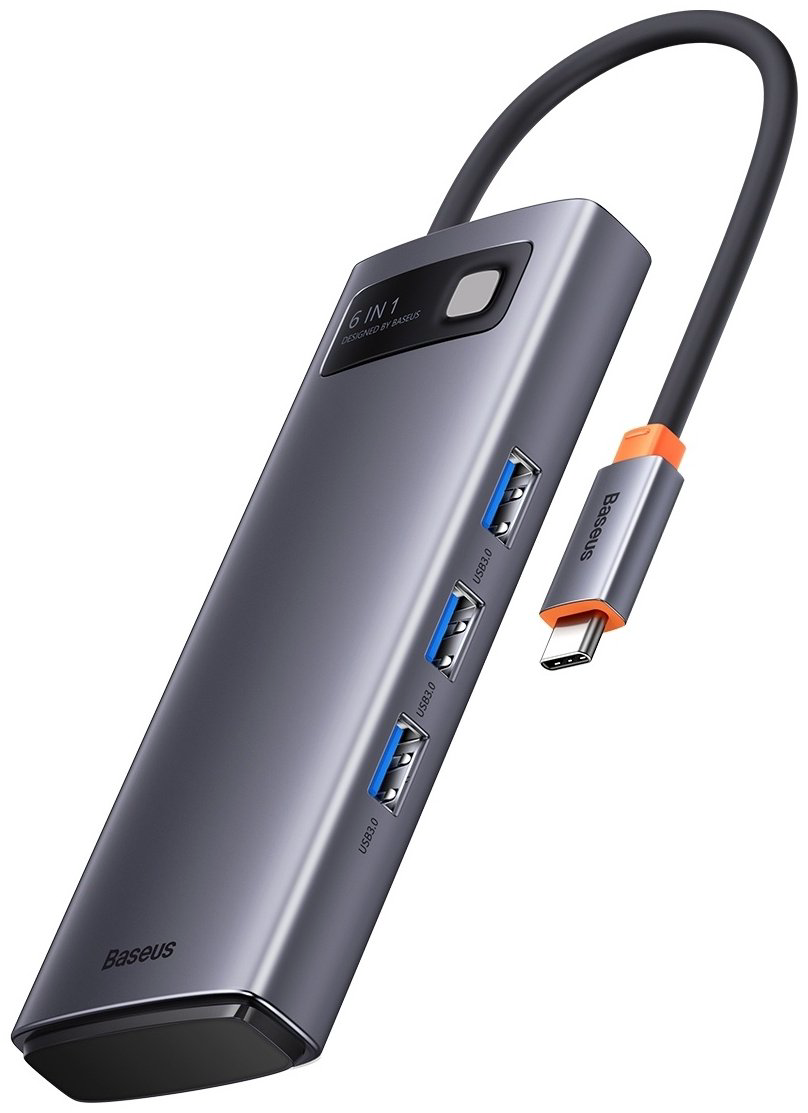 Док-станция Baseus 6 in 1 WKWG030213 серебристый