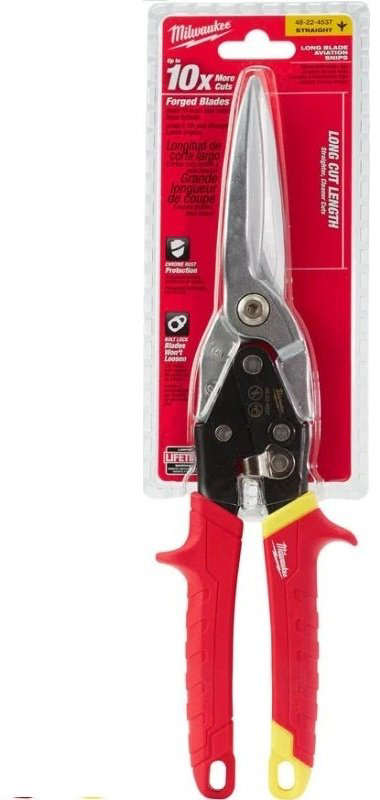 Ножницы строительные Milwaukee Long cut straight aviation 48224537 купить,NaN