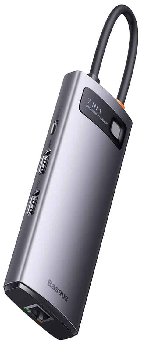 Док-станция Baseus Metal Gleam 7in1 WKWG040113 серый купить,NaN