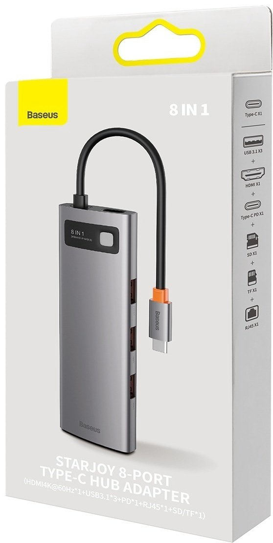 Док-станция Baseus StarJoy 8-Port WKWG080213 серый купить,NaN
