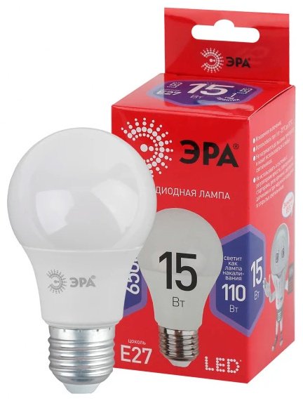 ЭРА 15W E27, светодиодная, холодный белый