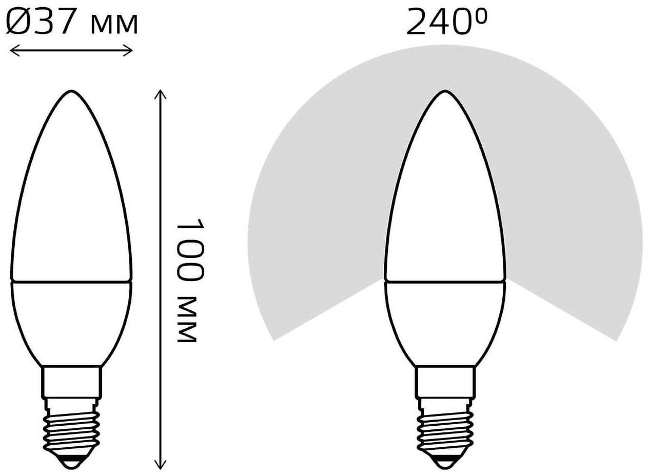 Gauss 9.5W Е14, светодиодная, теплый белый купить,NaN