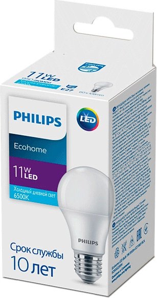 Philips 11W E27, светодиодная, холодный белый купить,NaN