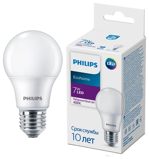 Philips 7W E27, светодиодная, нейтральный белый