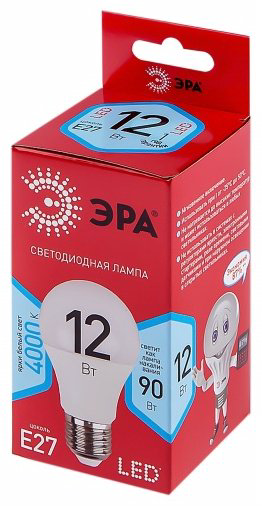 ЭРА 12W E27, светодиодная, нейтральный белый купить,NaN