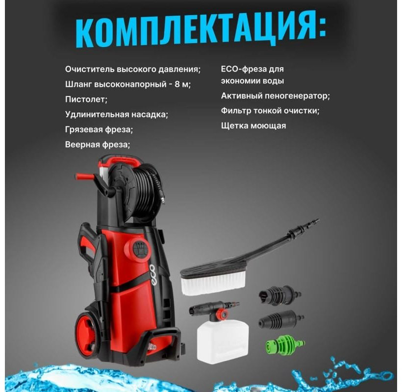 Мойка высокого давления ECO электрический 180 бар, HPW1860RSD01 купить,NaN