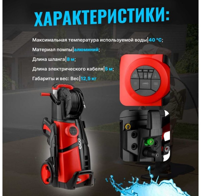 Мойка высокого давления ECO электрический 180 бар, HPW1860RSD01 купить,NaN