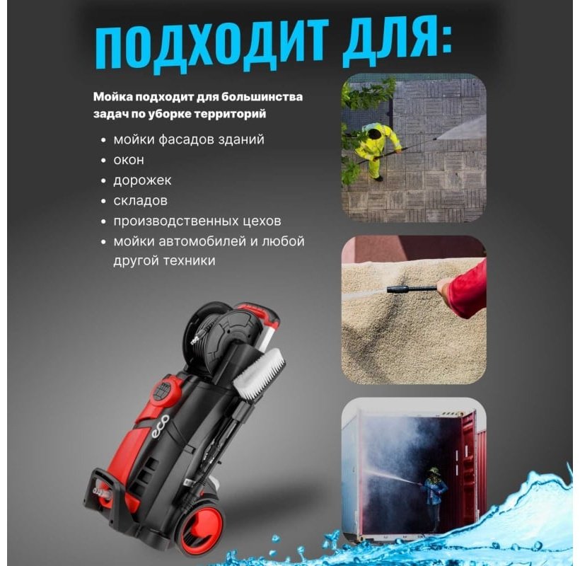 Мойка высокого давления ECO электрический 180 бар, HPW1860RSD01 - ForteMarket Мойка высокого давления ECO электрический 180 бар, HPW1860RSD01 купить,0