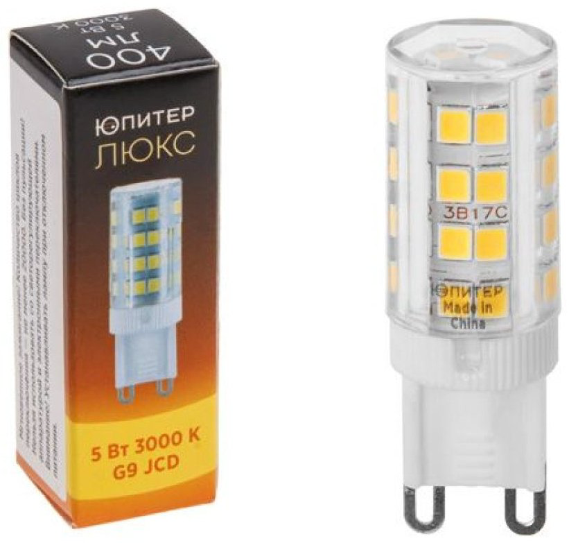 Юпитер 5W G9, светодиодная, теплый белый купить,NaN
