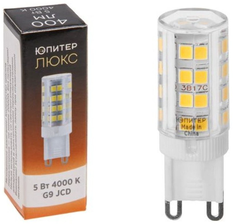 Юпитер 5W G9, светодиодная, нейтральный белый купить,NaN