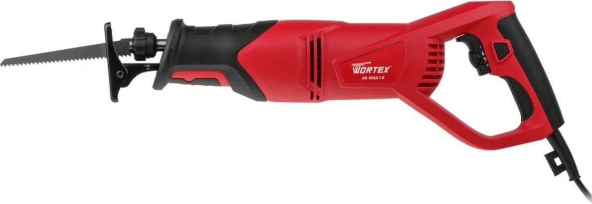 Сабельная пила WORTEX SR 1508-1 E в кор. &#43; 2 пильных полотна (800 Вт, дерево до 150 мм, металл до 12 мм)