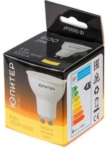 Юпитер 8W GU10, светодиодная, теплый белый купить,0