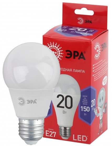 ЭРА 20W E27, светодиодная, холодный белый купить,NaN