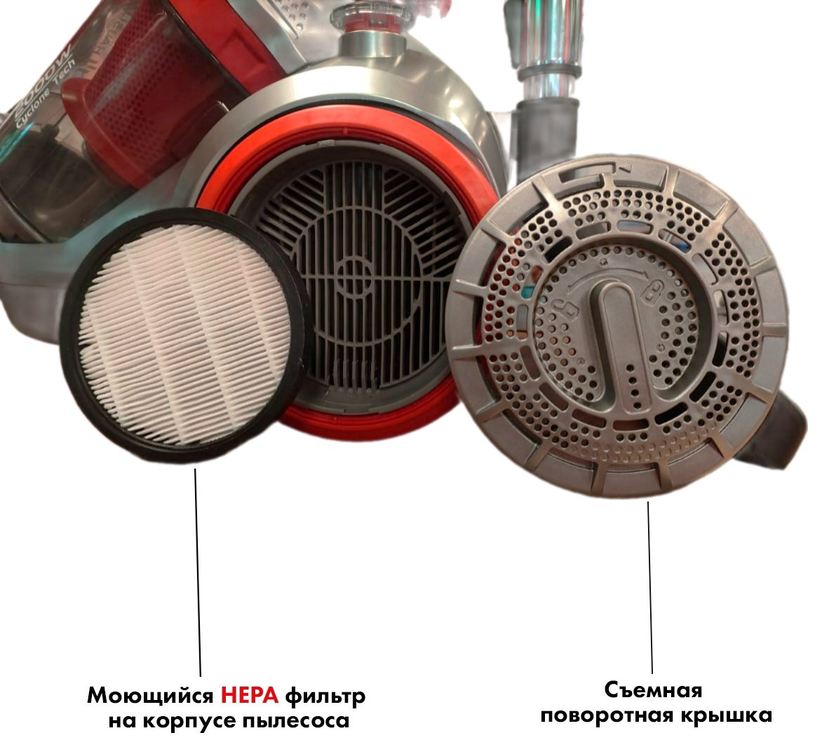 Пылесос HAUSLER Powerade Jet Clean Force HLS-20TT5SCARV красный купить,NaN