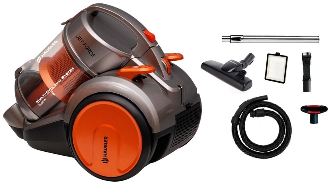 Пылесос HAUSLER Powerade Jet Force Turbo HLS-20TT5SC0GV оранжевый, серебристый