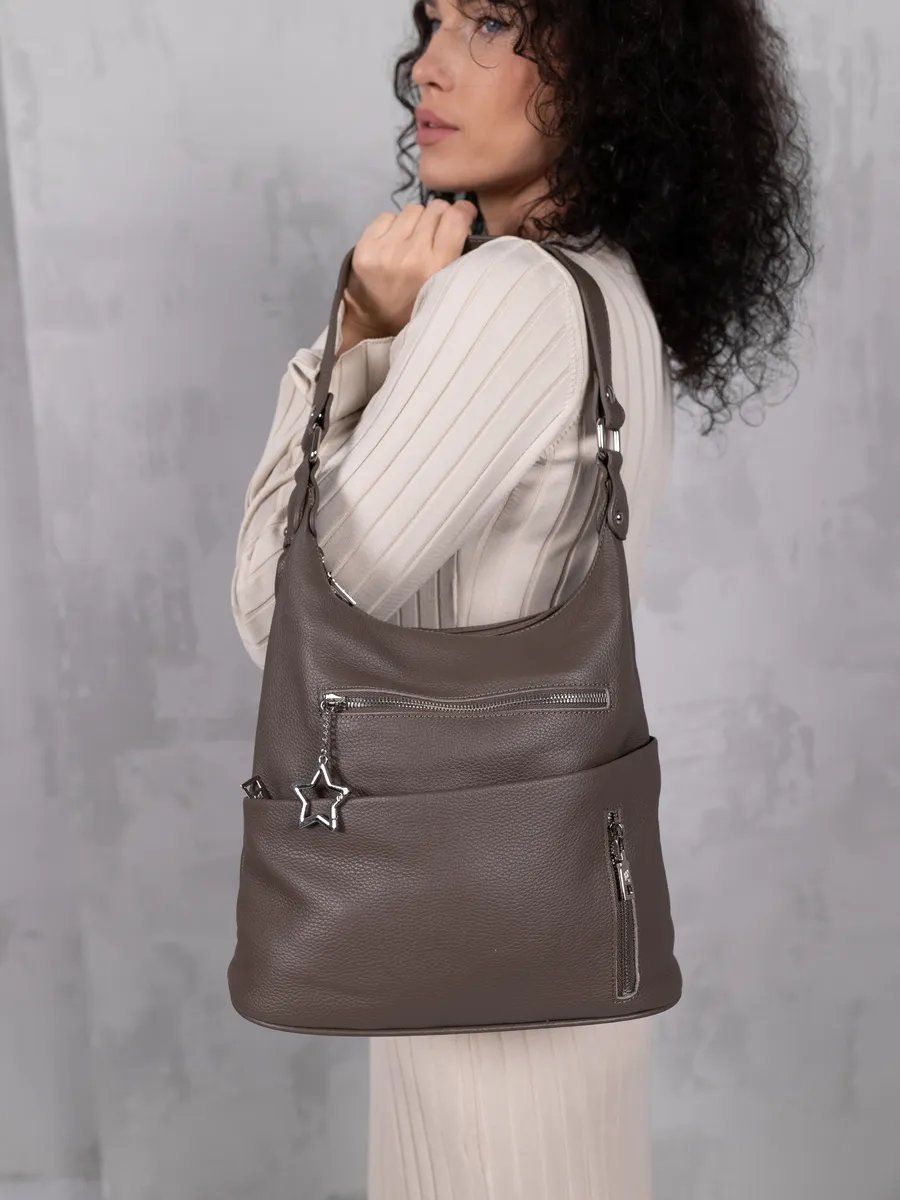 Сумка шоппер LIZA FILINNI Bags натуральная кожа коричневый купить,NaN