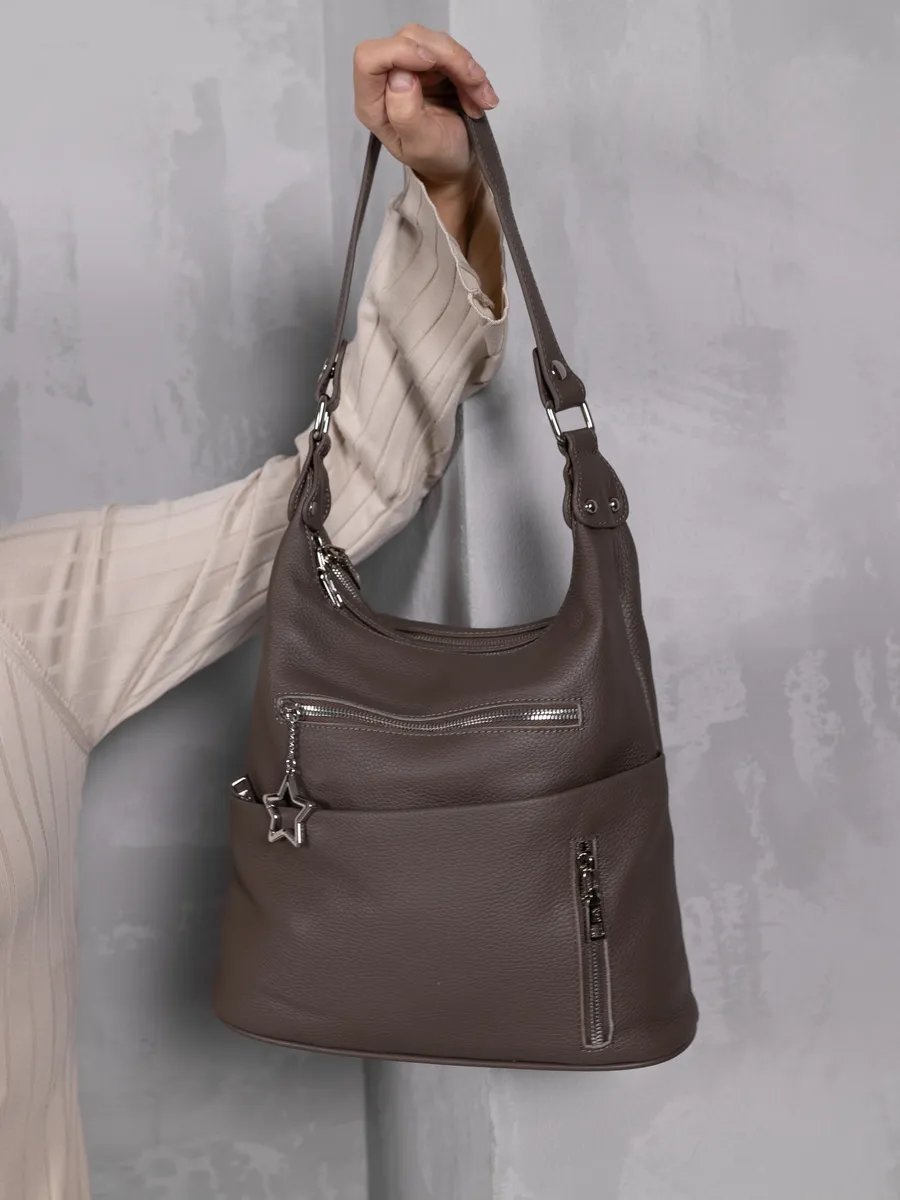 Сумка шоппер LIZA FILINNI Bags натуральная кожа коричневый купить,NaN