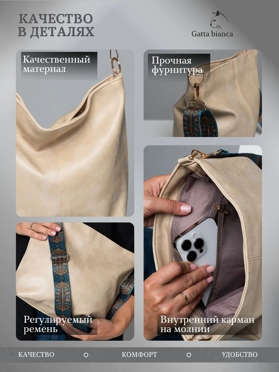 Сумка шоппер Gatta bianca экокожа белый купить,NaN