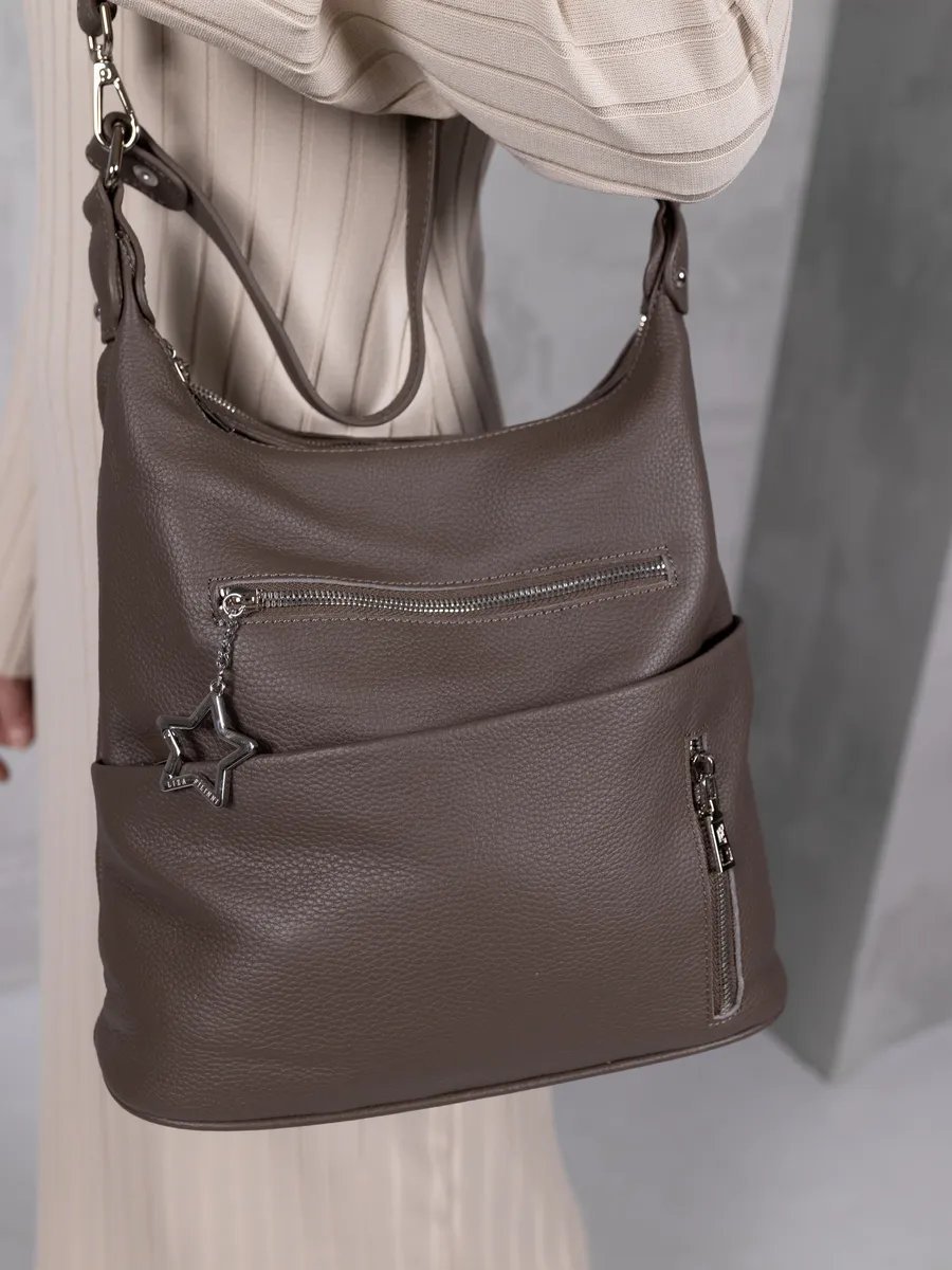 Сумка шоппер LIZA FILINNI Bags натуральная кожа коричневый купить,NaN