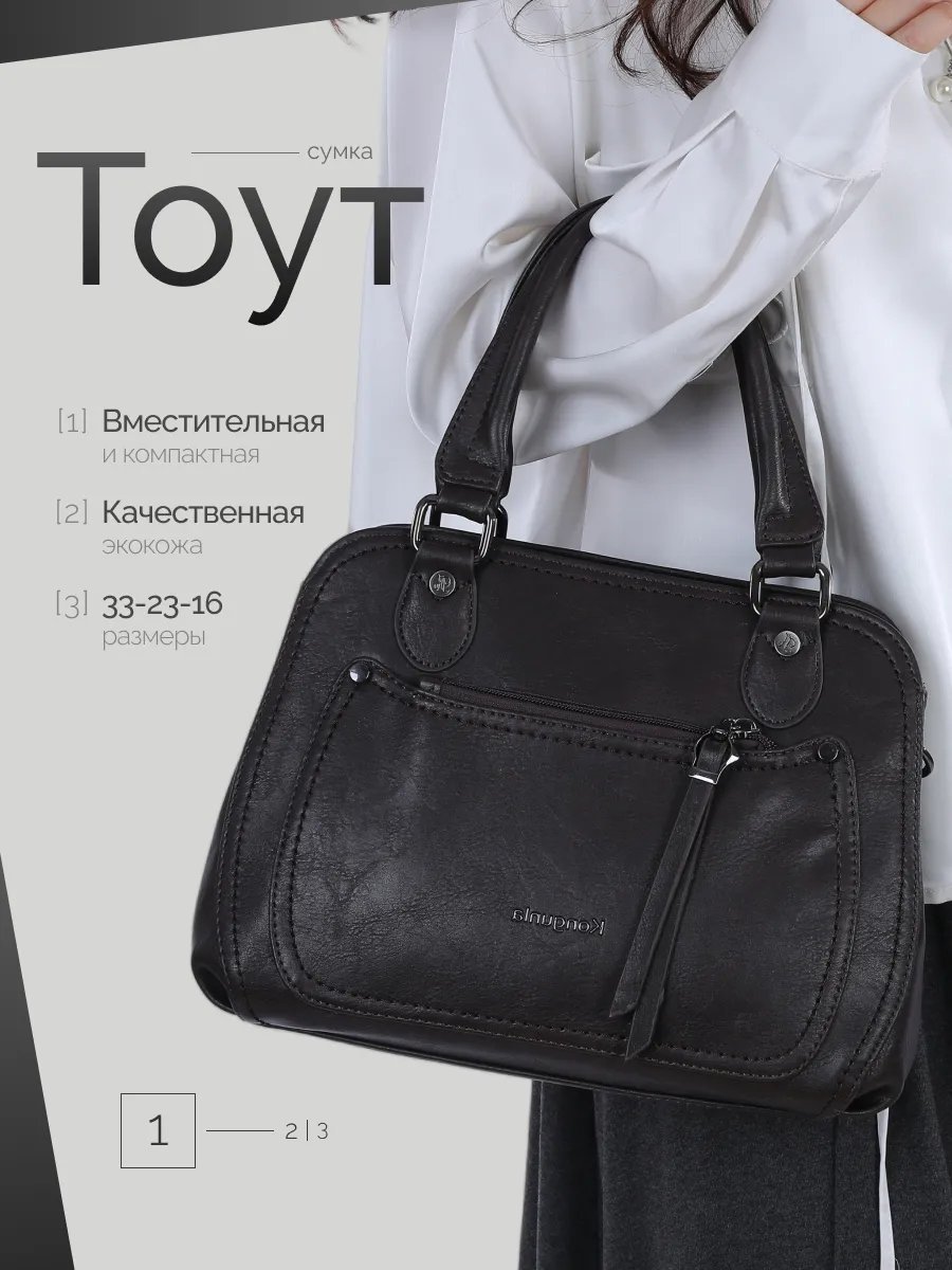 Сумка тоут полиэстер коричневый купить,NaN