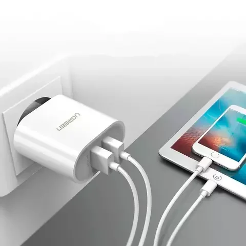 Адаптер Ugreen CD104 Dual USB Wall Charger 3.4A EU 20384 White купить,NaN
