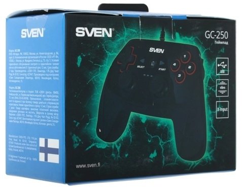 Игровой контроллер SVEN GC-250 черный - ForteMarket Игровой контроллер SVEN GC-250 черный купить,0