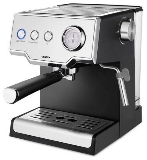 Кофеварка CENTEK CT-1167 стальной, черный