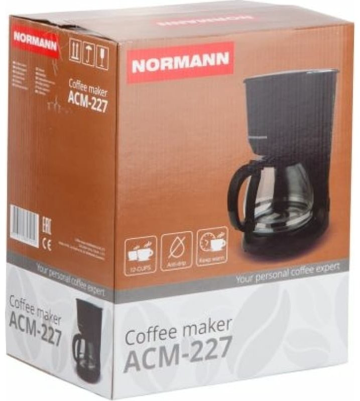 Кофеварка Normann ACM-227 черный купить,NaN