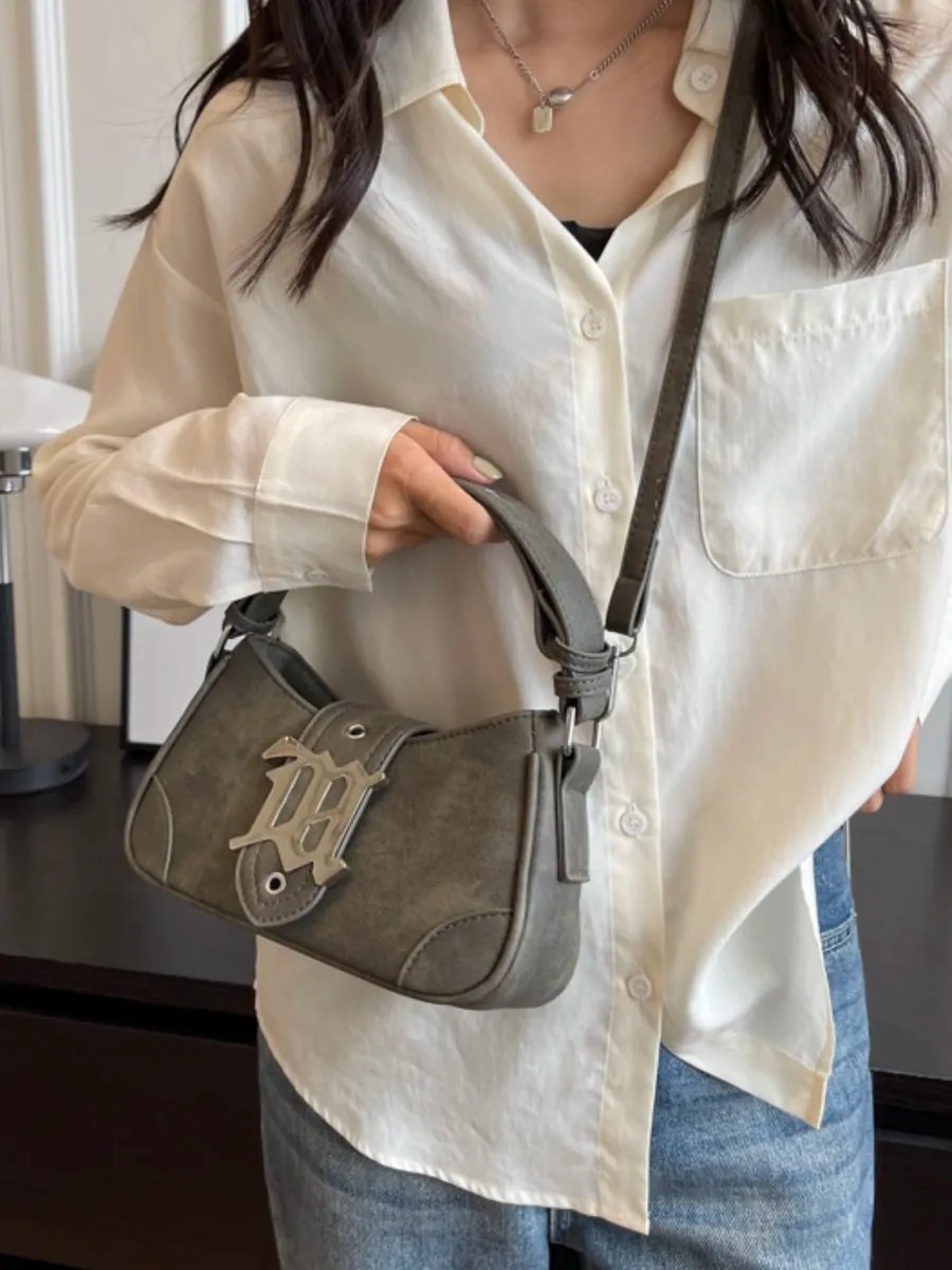 Сумка багет TrendyBags полиэстер серый купить,NaN