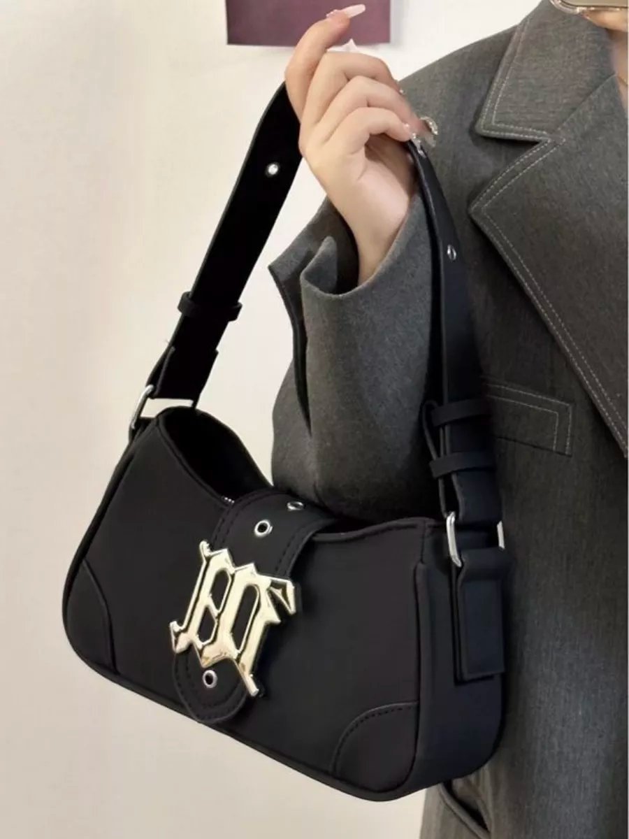 Сумка багет TrendyBags полиэстер черный купить,NaN