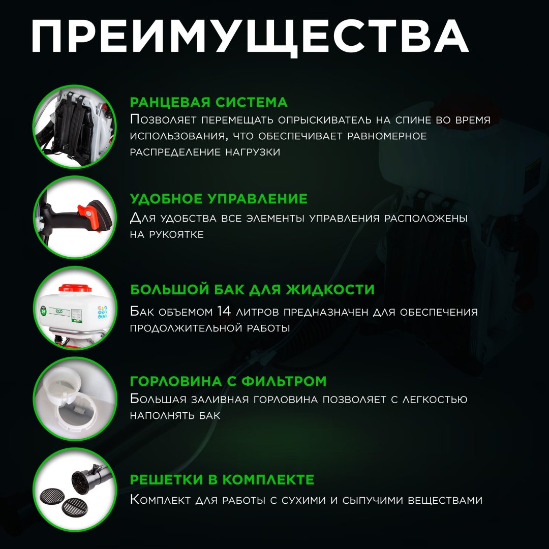 Опрыскиватель ECO бензиновый EC1568-4 купить,0