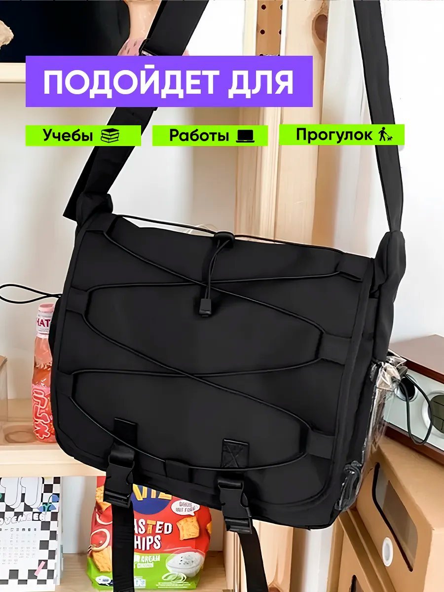 Сумка кросс-боди LIPANO полиэстер черный купить,NaN