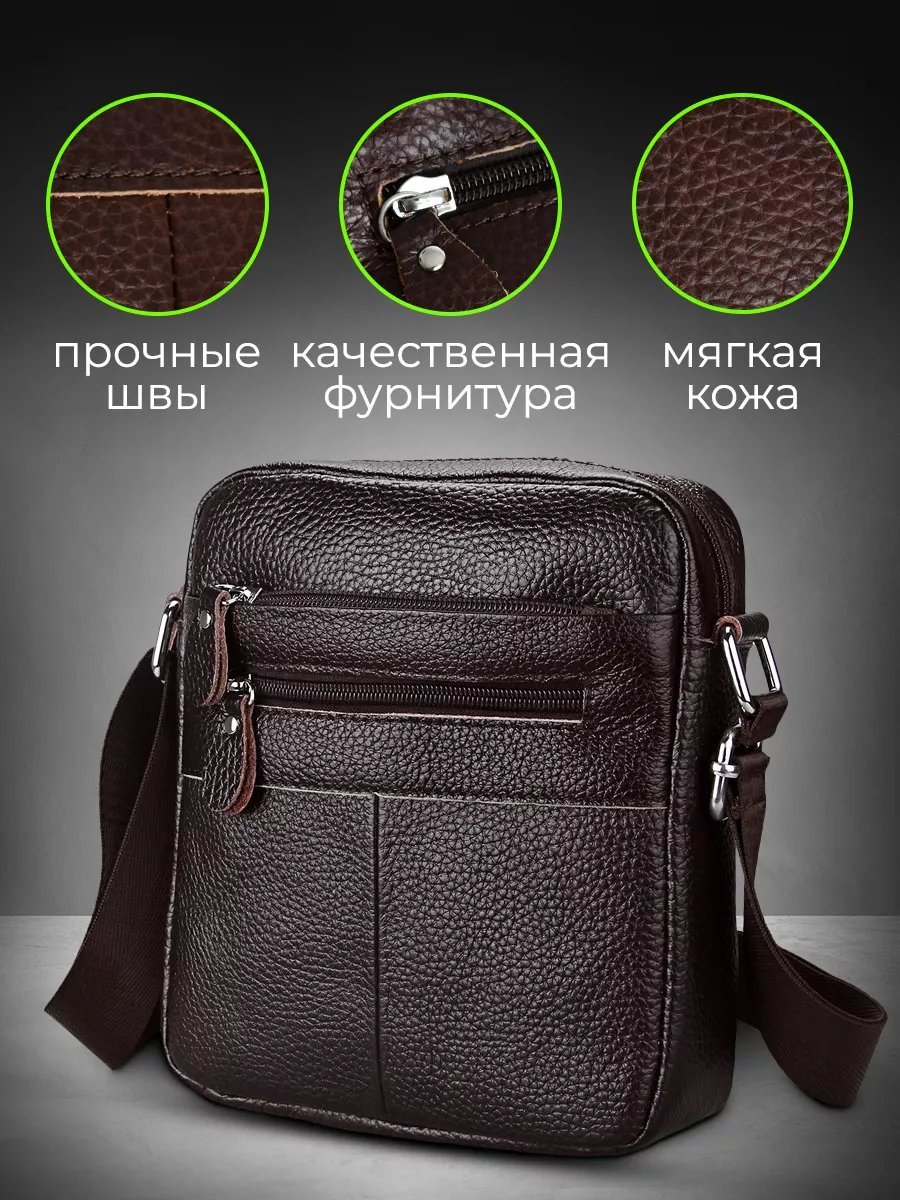 Мини-сумка bearbag натуральная кожа коричневый купить,NaN