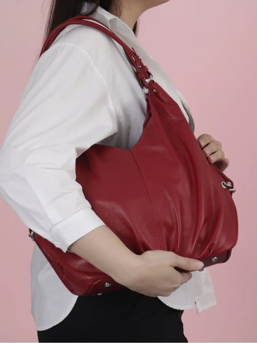 Сумка тоут DONA LINA натуральная кожа красный купить,NaN