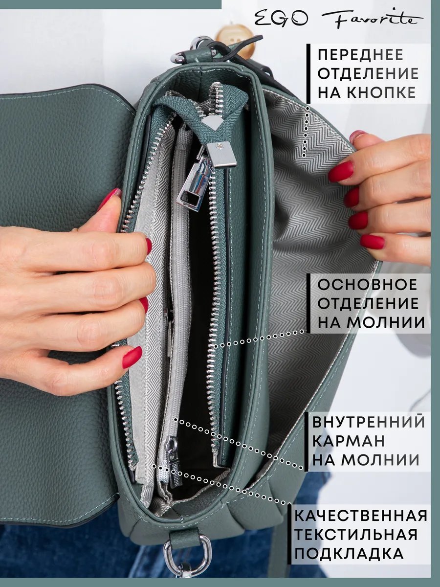 Сумка кросс-боди eGo favorite натуральная кожа голубой купить,NaN