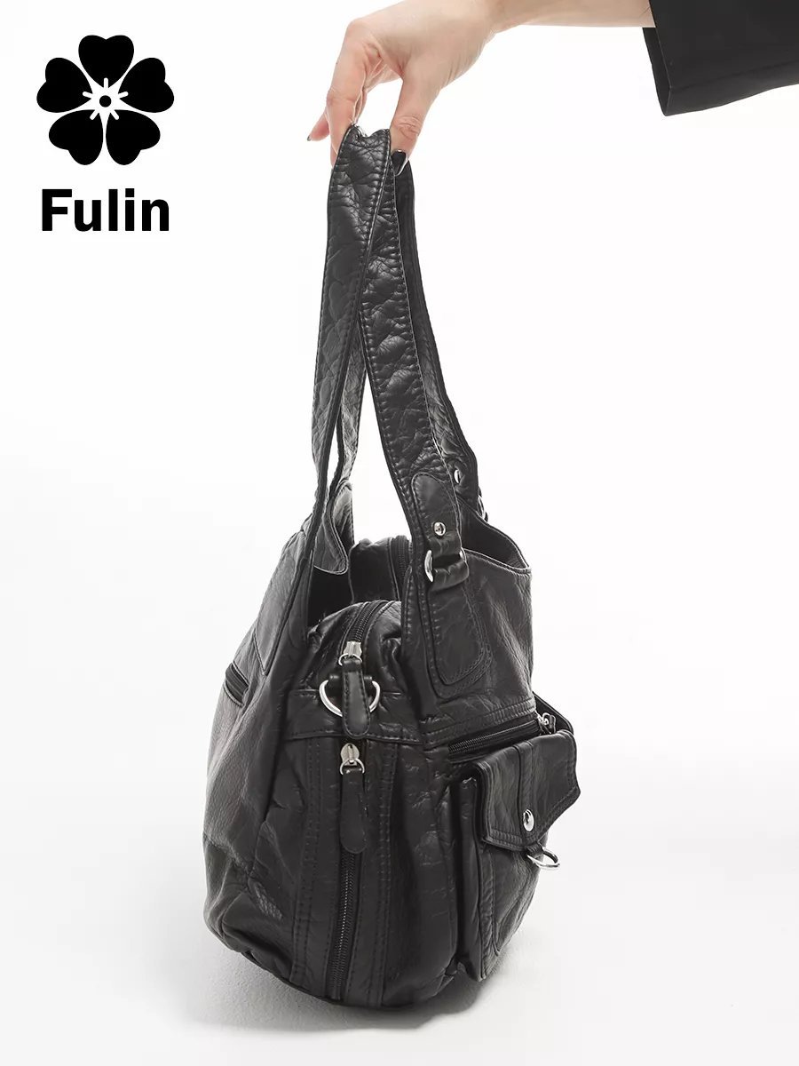 Мини-сумка FULIN экокожа черный купить,NaN