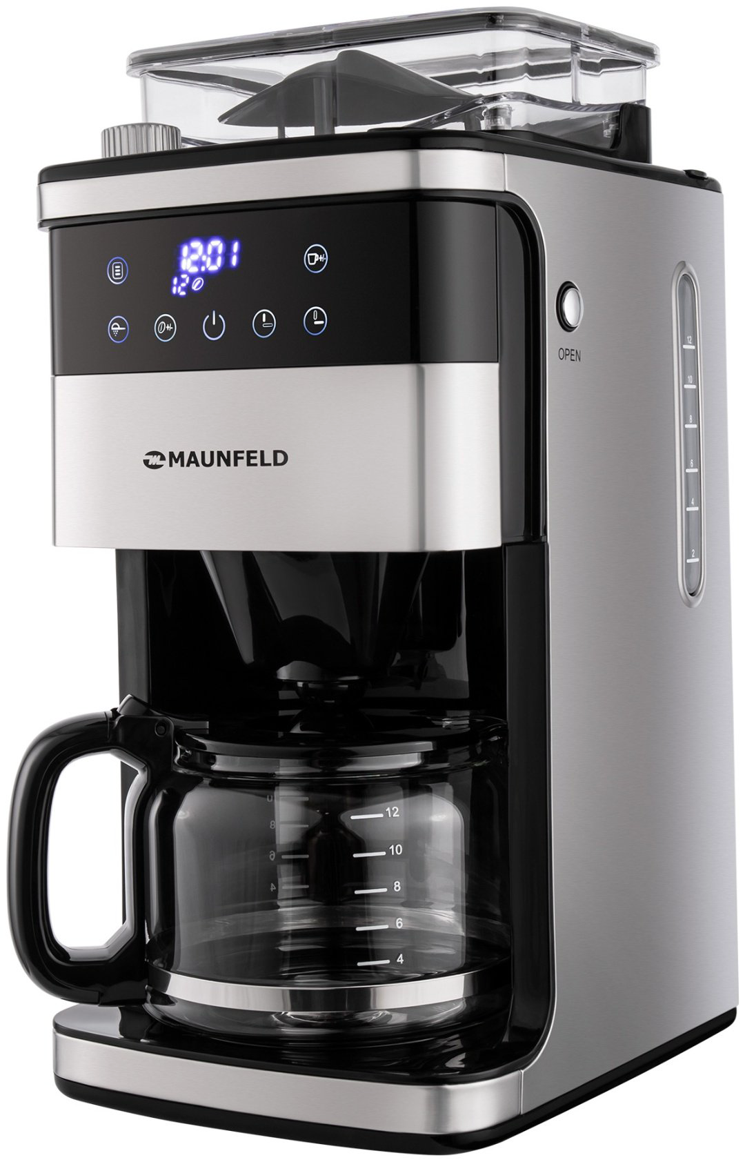 Кофемашина MAUNFELD MF-723S серебристый, черный
