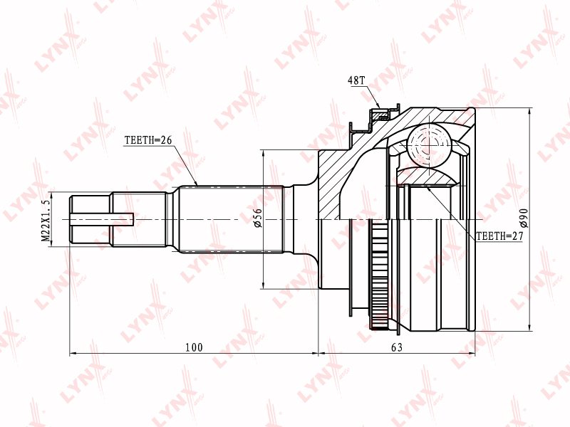 LYNXauto шрус наружный CO-7511A купить,NaN