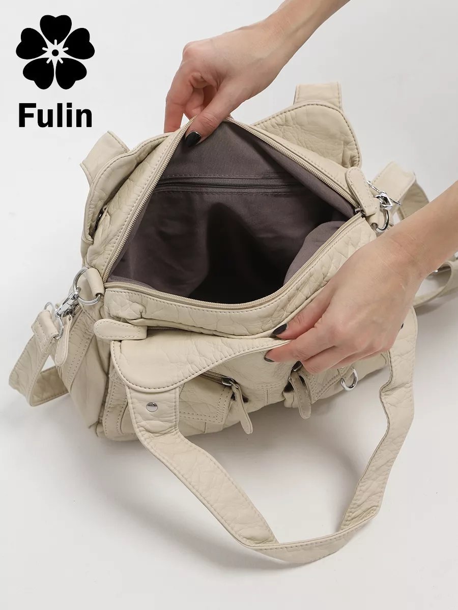 Мини-сумка FULIN экокожа бежевый купить,NaN